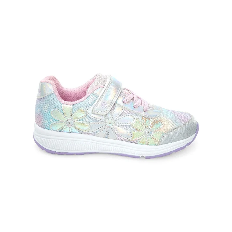 Stride Rite Infant Girls SR Light-Up Glimmer Velcro Iridescent