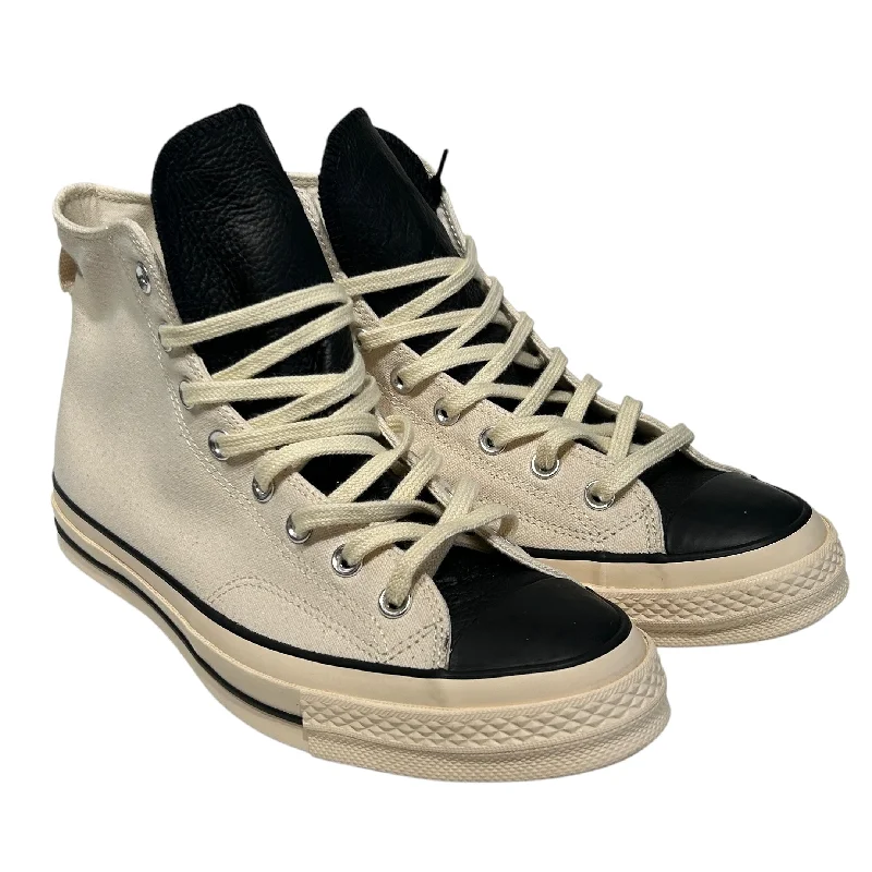 FOG ESSENTIALS/CONVERSE/Hi-Sneakers/US 10.5/Cotton/WHT/CHUCK 70 WHITE W BLK LEATHER