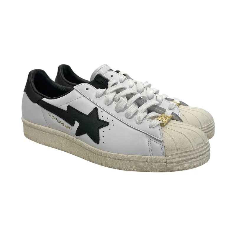 adidas/adidas/BAPE STA!/SUPER STAR 80S BAPE/Low-Sneakers/US 8.5/Stripe/WHT/GZ8980