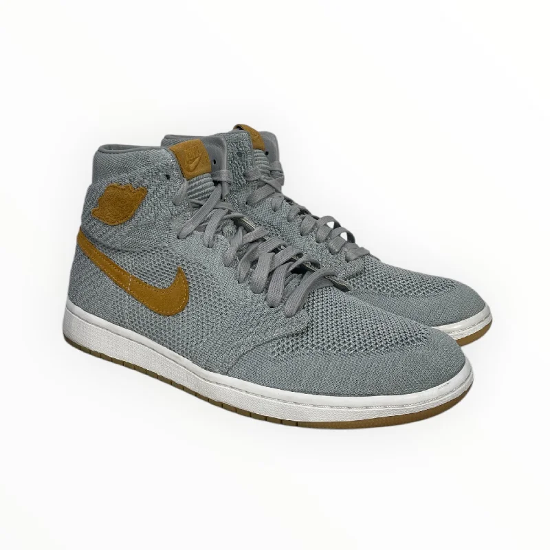 Jordan/Hi-Sneakers/US 10.5/Cotton/GRY/jordan 1 wolf grey flyknit