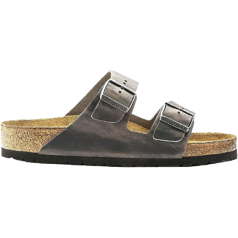 Unisex Birkenstock Arizona Soft Footbed Iron Oiled Leather