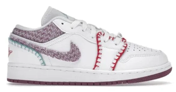 Jordan 1 Low - White Light Bordeaux(GS)