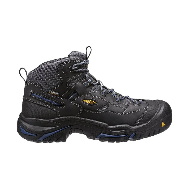 KEEN Utility Men's Braddock Mid Waterproof Soft Toe Boot - Raven/Estate Blue