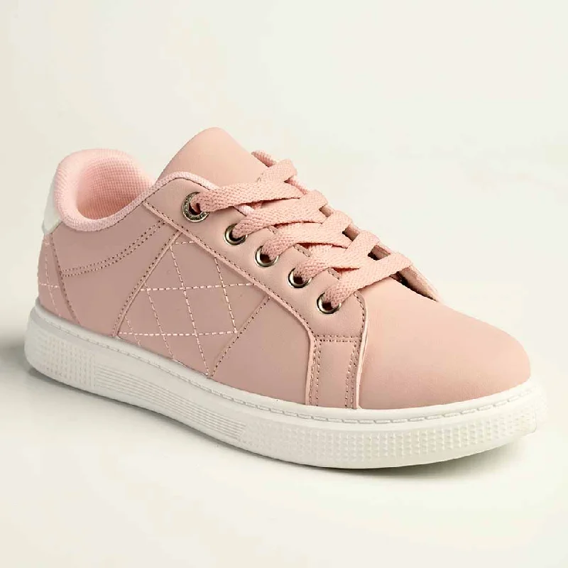 Madison Lace-Up Checkered Fashion Sneaker - Pink/White