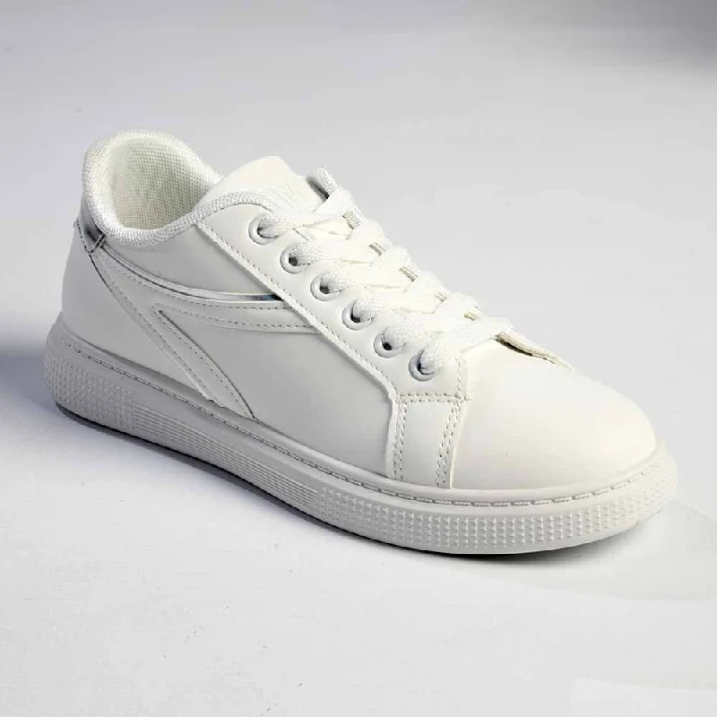 Madison Lace-Up Fashion Sneaker - White/Silver