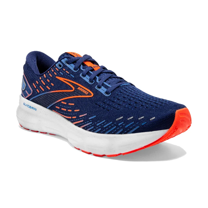 Men's Brooks Glycerin 20 Color:  Blue Depths/Palace Blue/Orange (WIDE WIDTH)